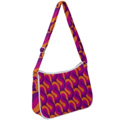 Retro-pattern Zip Up Shoulder Bag by nateshop