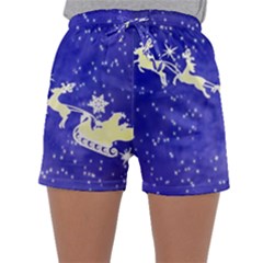 Santa-claus-with-reindeer Sleepwear Shorts by nateshop