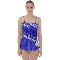 Santa-claus-with-reindeer Babydoll Tankini Set by nateshop