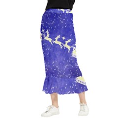 Santa-claus-with-reindeer Maxi Fishtail Chiffon Skirt by nateshop