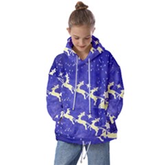 Santa-claus-with-reindeer Kids  Oversized Hoodie by nateshop