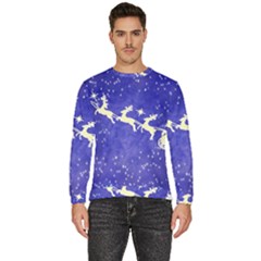 Santa-claus-with-reindeer Men s Fleece Sweatshirt by nateshop