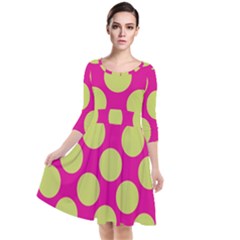 Seamless, Polkadot Quarter Sleeve Waist Band Dress by nateshop