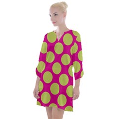 Seamless, Polkadot Open Neck Shift Dress by nateshop