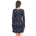 Seamless-pattern 1 Long Sleeve V-neck Flare Dress View2