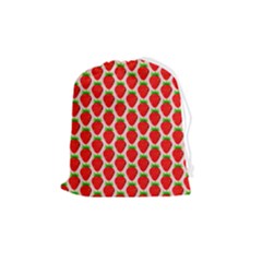 Strawberries Drawstring Pouch (medium) by nateshop