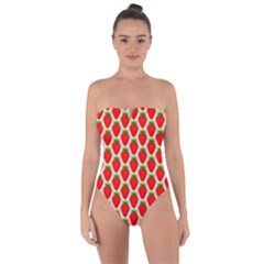 Strawberries Tie Back One Piece Swimsuit by nateshop