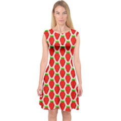 Strawberries Capsleeve Midi Dress