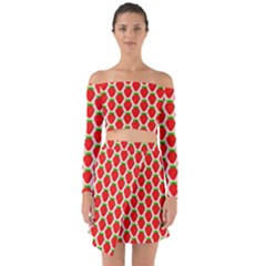 Strawberries Off Shoulder Top With Skirt Set by nateshop