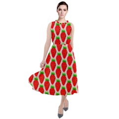 Strawberries Round Neck Boho Dress by nateshop