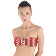 Strawberries Twist Bandeau Bikini Top by nateshop