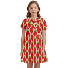 Strawberries Kids  Bow Tie Puff Sleeve Dress by nateshop