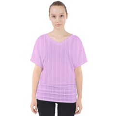 Stripes V-neck Dolman Drape Top