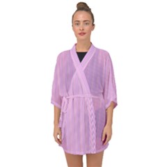 Stripes Half Sleeve Chiffon Kimono by nateshop