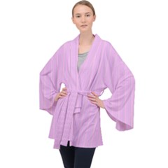 Stripes Long Sleeve Velvet Kimono  by nateshop