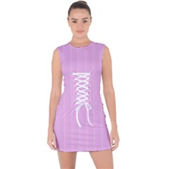 Stripes Lace Up Front Bodycon Dress by nateshop