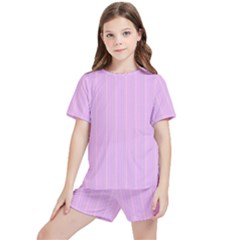 Stripes Kids  Tee And Sports Shorts Set by nateshop
