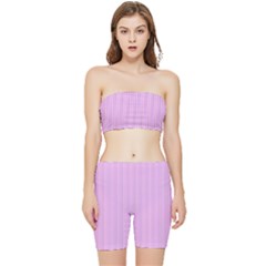 Stripes Stretch Shorts And Tube Top Set by nateshop