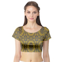 Tapestry Short Sleeve Crop Top by nateshop