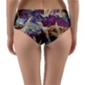 Textile Fabric Pattern Reversible Mid-Waist Bikini Bottoms View4