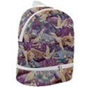 Textile Fabric Pattern Zip Bottom Backpack View2