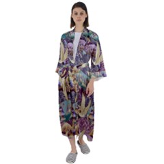 Textile Fabric Pattern Maxi Satin Kimono