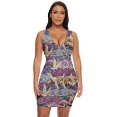 Textile Fabric Pattern Draped Bodycon Dress by nateshop