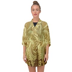 Texture Half Sleeve Chiffon Kimono by nateshop