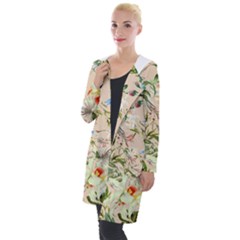 Tropical Fabric Textile Hooded Pocket Cardigan