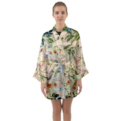 Tropical Fabric Textile Long Sleeve Satin Kimono by nateshop