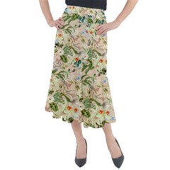 Tropical Fabric Textile Midi Mermaid Skirt by nateshop