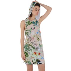 Tropical Fabric Textile Racer Back Hoodie Dress by nateshop