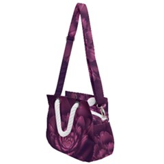 Fractal Blossom Flower Bloom Rope Handles Shoulder Strap Bag by Wegoenart