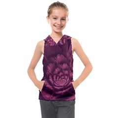 Fractal Blossom Flower Bloom Kids  Sleeveless Hoodie by Wegoenart