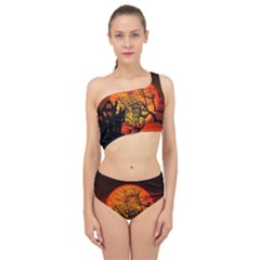 Night Full Moon Gespenstig Spliced Up Two Piece Swimsuit by Wegoenart