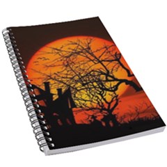 Night Full Moon Gespenstig 5 5  X 8 5  Notebook