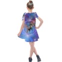 Unicorn Abstract Wave Line Kids  Tie Up Tunic Dress View2