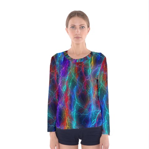 Wizzard Flash Flashes Template Abstract Women s Long Sleeve Tee by Wegoenart