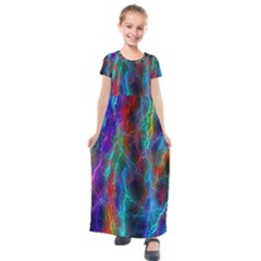 Wizzard Flash Flashes Template Abstract Kids  Short Sleeve Maxi Dress by Wegoenart