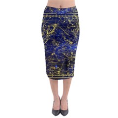Constellation Perseus Andromeda Galaxy Midi Pencil Skirt by Wegoenart