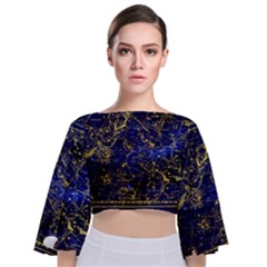 Constellation Perseus Andromeda Galaxy Tie Back Butterfly Sleeve Chiffon Top by Wegoenart