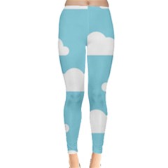 Clouds Blue Pattern Leggings  by ConteMonfrey