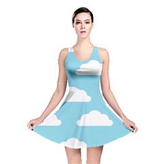 Clouds Blue Pattern Reversible Skater Dress