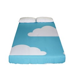 Clouds Blue Pattern Fitted Sheet (Full/ Double Size)