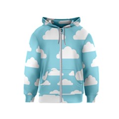 Clouds Blue Pattern Kids  Zipper Hoodie