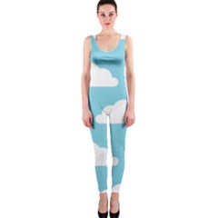 Clouds Blue Pattern One Piece Catsuit