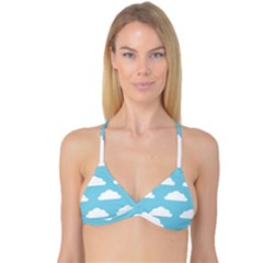 Clouds Blue Pattern Reversible Tri Bikini Top