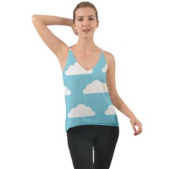 Clouds Blue Pattern Chiffon Cami