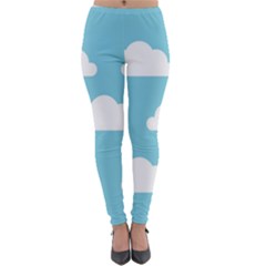 Clouds Blue Pattern Lightweight Velour Leggings