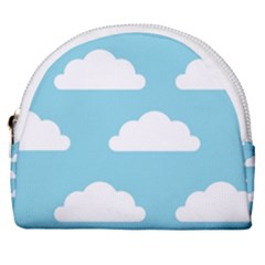 Clouds Blue Pattern Horseshoe Style Canvas Pouch